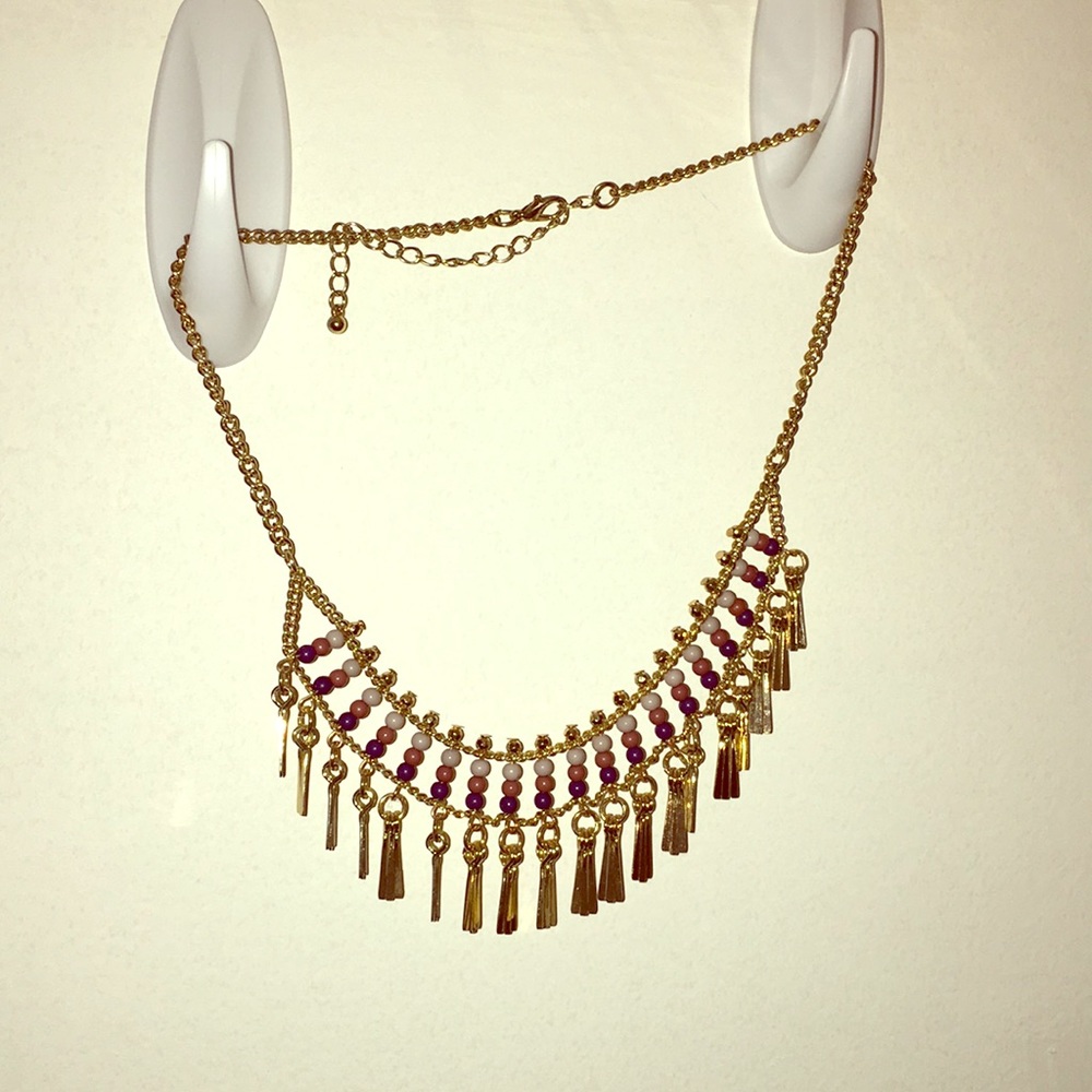 Gold beaded necklace